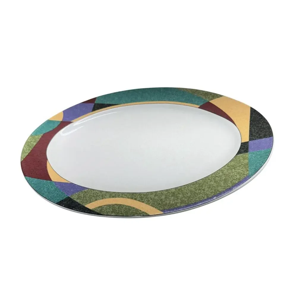Vintage Studio Nova Impulse 14 in Oval Serving Platter Tray Y2262 Geometric